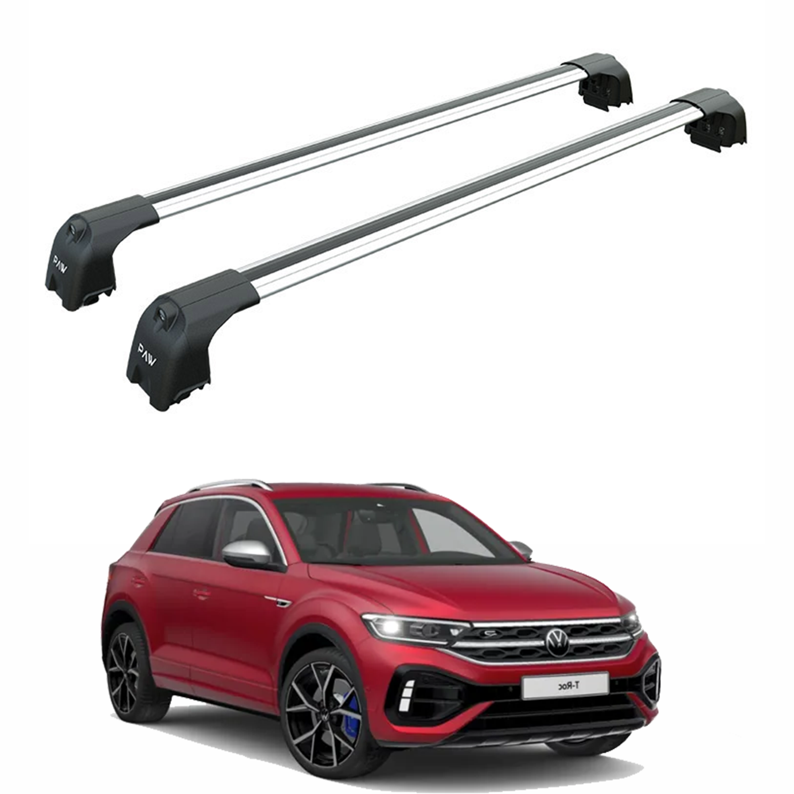 For Volkswagen T-Roc 2017-2025 Roof Rack Cross Bar Raised Rail Alu Silver For Volkswagen T-Roc 2017-2025 Roof Rack Cross Bar Raised Rail Alu Silver